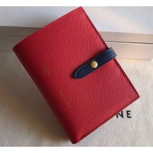 Celine Bicolour Medium Strap Multifunction Wallet Red/Navy Blue