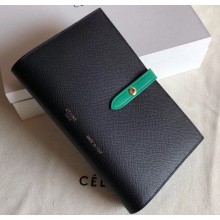 Celine Bicolour Large Strap Multifunction Wallet Black/Green