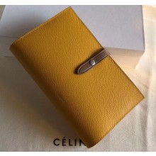 Celine Bicolour Large Strap Multifunction Wallet Yellow/Brown