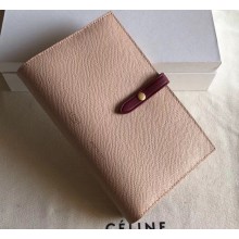 Celine Bicolour Large Strap Multifunction Wallet Beige/Burgundy