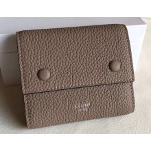 Celine Grained Leather Small Flap Folded Multifunction Wallet Camel