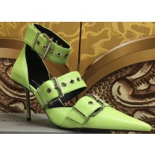 Balenciaga Heel 8cm Belt Ankle Strap Pumps Green 2019