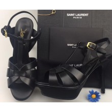 Saint Laurent Tribute Sandals In Smooth Leather Black