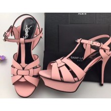 Saint Laurent Tribute Sandals In Smooth Leather Edge Pink
