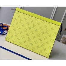 Louis Vuitton Monogram Canvas/Taiga Leather Pochette Voyage MM Bag Yellow 2019