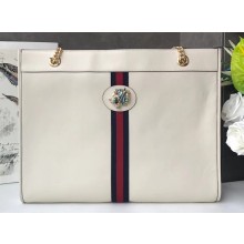 Gucci Vintage Web Rajah Large Tote Bag 537219 Leather White 2019