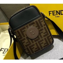Fendi Fabric FF Motif Small Messenger Cross-body Bag Brown 2019