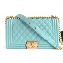 Chanel Caviar Leather Boy Flap Medium Bag Tiffany Blue