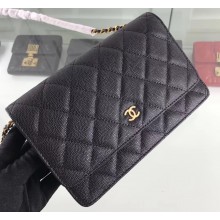 Chanel Caviar Leather Wallet On Chain WOC Bag A33814 Black 2019