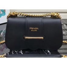 Prada Sidonie Leather Shoulder Bag 1BD184 Black 2019