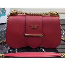 Prada Sidonie Leather Shoulder Bag 1BD184 Red 2019