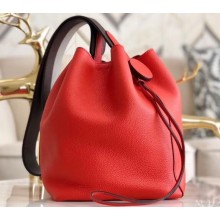 Hermes Licol 17 Bucket Bag In Evercolor Calfskin Bicolor Leather Red 2019