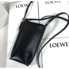 Loewe Gate Pocket Small Shoulder Pouch Bag With Adjustable Strap Black
