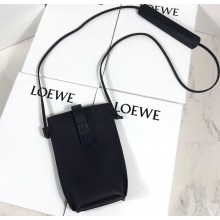 Loewe Pocket Small Shoulder Pouch Bag With Adjustable Strap Black