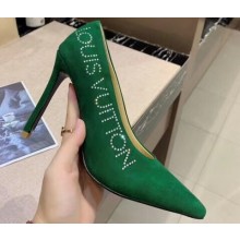 Louis Vuitton Heel 10cm Call Back Pumps Suede Green 2019