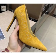 Louis Vuitton Heel 10cm Call Back Pumps Suede Yellow 2019