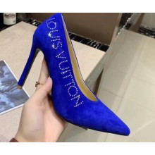 Louis Vuitton Heel 10cm Call Back Pumps Suede Blue 2019
