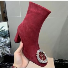 Louis Vuitton Heel 6cm Madeleine Ankle Boots Suede Dark Red 2019