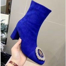 Louis Vuitton Heel 6cm Madeleine Ankle Boots Suede Blue 2019