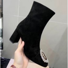 Louis Vuitton Heel 6cm Madeleine Ankle Boots Suede Black 2019