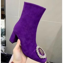 Louis Vuitton Heel 6cm Madeleine Ankle Boots Suede Purple 2019