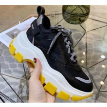 Prada Leather Block Sneakers Black/White 2019