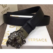 Versace Width 4cm Palazzo Belt Black With Medusa Buckle