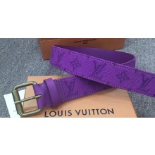 Louis Vuitton Width 3.5cm Monogram Denim Signature Belt Purple 2019