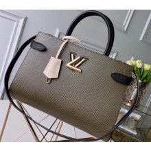 Louis Vuitton Epi Leather Twist Tote Bag M53726 Kaki Creme Noir