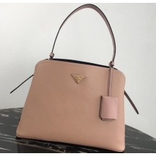 Prada Saffiano Leather Matinée Medium Handbag 1BA249 Nude 2019