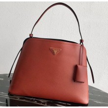 Prada Saffiano Leather Matinée Medium Handbag 1BA249 Red 2019