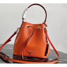 Prada Saffiano Leather Bucket Bag 1BZ032 Orange