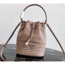 Prada Leather Bucket Bag 1BH038 Nude