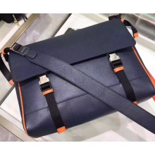 Prada Saffiano Leather Shoulder Bag 2VD018 Navy Blue/Orange 2019