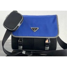 Prada Nylon Shoulder Bag 2VD769 Blue/Black 2019