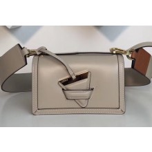 Loewe Boxcalf Barcelona Small Bag Pale Gray with Two Shoulder Strap