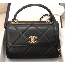 Chanel Trendy CC Maxi Small Flap with Top Handle Bag A92236 Black 2019