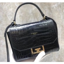 Givenchy Mini Eden Bag in Crocodile-effect Leather Black 2019