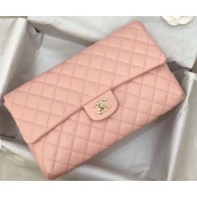 Chanel Grained Calfskin Classic Clutch Bag A57650 Pink 2019