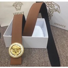 Versace Width 4cm Round Medusa Belt Brown