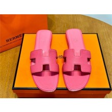 Hermes Oran Flat slippers in epsom leather rose de Venise 