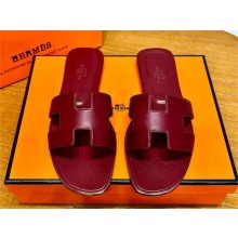 Hermes Oran Flat slippers in swift leather orange brûlée 