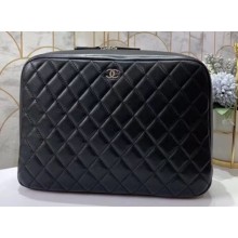 Chanel Large Cosmetic Case Pouch Clutch Bag 31106 in Lambskin Black