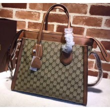 Gucci Ramble Layered GG Canvas Medium Tote Bag 370822 Brown