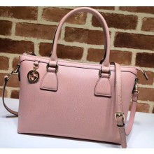Gucci Interlocking G Charm Leather Tote Bag 449659 Pink