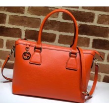 Gucci Interlocking G Charm Leather Tote Bag 449659 Orange