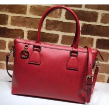 Gucci Interlocking G Charm Leather Tote Bag 449659 Red