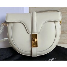 Celine Small Besace 16 Bag in Satinated Calfskin White 2019