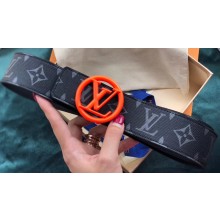Louis Vuitton Width 3cm LV Circle Belt Black/Orange