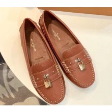 Louis Vuitton Leather Lock it Loafers Brown